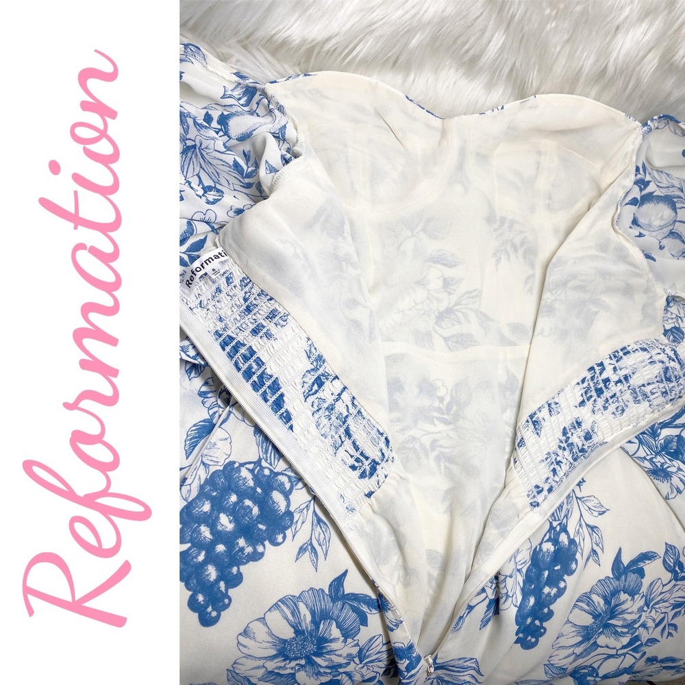 REFORMATION NWT Cammi Mini Dress Corsica Floral Size 8 Milkmaid Corset Coquette - Picture 12 of 16